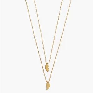 NWT Madewell Heartbreak Friendship Necklace Set Gold